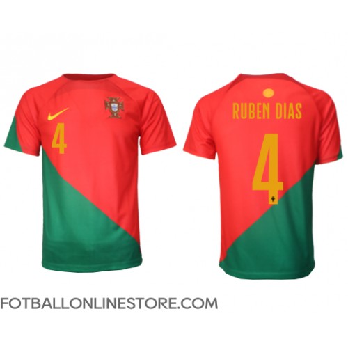 Billige Portugal Ruben Dias #4 Hjemmetrøye VM 2022 Kortermet